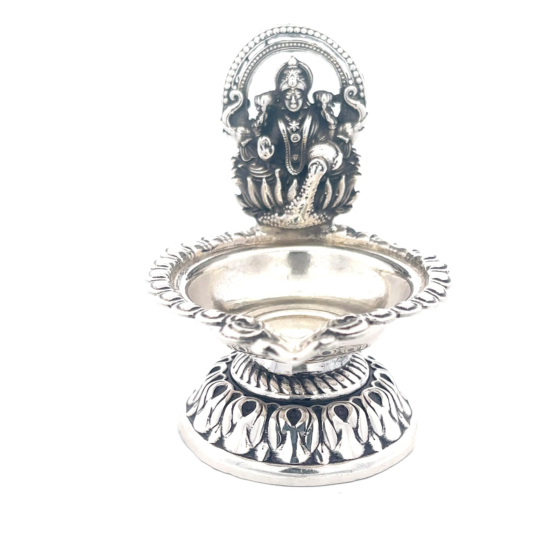 925 Silber Laxmi Diya – Oxidiertes Finish